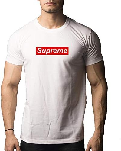 DAB APPARELS Men's White Colour Half Sleeve Supreme Round Neck Cotton T-Shirt
