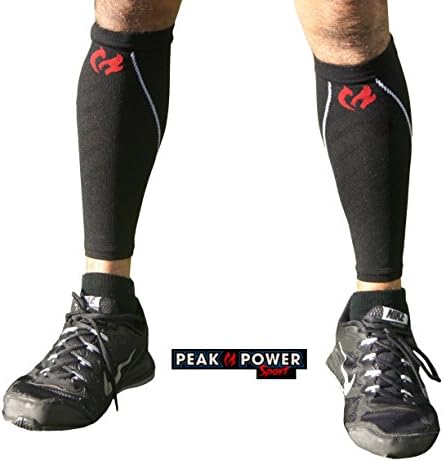 Running Compression Calf Sleeves by PPS - Guaranteed - Stop Fatigue Fast &amp; Relieve Shin Splints, Cramps, Leg Pain, Boost Circulation-True Graduated Leg Compression Sleeves for Women &amp; Men (L/XL)