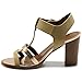 Ollio Womens Shoe T-Strap Stack Block High Heel Sandal