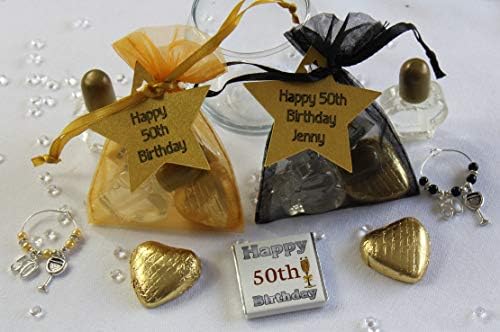 50th Party Favour bag (Black with Gold)