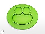 OSABO | Happy Frog Mat - One-piece silicone placemat + plate (Green) - Children Placemats