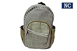100% Pure Hemp Natural Color Backpack Handmade Nepal with Laptop Sleeve - Fashion Cute Travel School College Shoulder Bag / Bookbags / Daypack