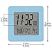 Marathon Digital Desktop Clock, Blue - Easy-to-Read 3.5” Display with Temperature & Date - Includes Alarm with Snooze & Backlight