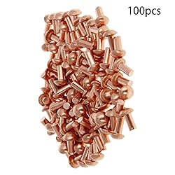 Aicosineg 100pcs 0.24" Length Copper Solid Rivets