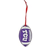 TCU (Texas Christian University) Horned Frogs Metal Football Christmas Ornament