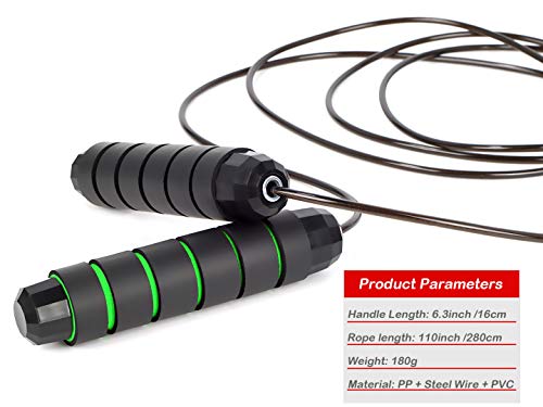 FADACHY-Jump-Rope-Tangle-Free-Skipping-Rope-with-Ball-Bearings-Rapid-Speed-Jump-Ropes-Cable-Workout-Jumping-Rope-with-Memory-Foam-Handles-Ideal-for-Endurance-Training-Home-Exercise-and-Fitness-2-Pack