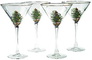Amazon.com | Spode Christmas Tree Martini Glasses, Set of 4: Martini