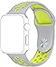 SELLERS360 Soft Durable Nike + Sport Replacement Wrist Strap for iWatch Series 1 Series 2 Apple watch band (Silver/Volt Yellow 42mm M/L)