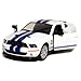 KiNSMART 2007 Ford Shelby GT500 with Racing Stripes 1:38 Scale 5 Inch Die Cast Metal Model Toy Muscle Car (White)
