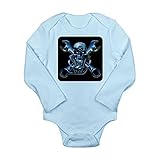Royal Lion Long Sleeve Infant Bodysuit Motorhead Skull Wrenches Gearhead - Sky Blue, 12 to 18 Months