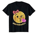 Kids It's My Birthday Emoji Pink Shirt 8 Black