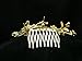 Rhinestone Crystal Pearl Flower Tiara Bridal Wedding Hair Comb - Gold Plated Clear Crystals T261