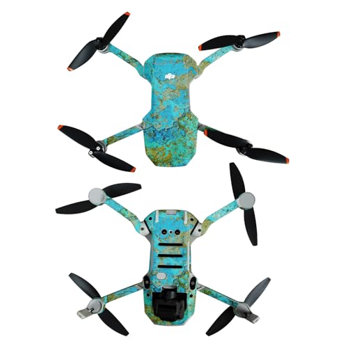Skin Compatible with DJI Mini 4K - Teal Marble - Premium 3M Vinyl Protective Wr…