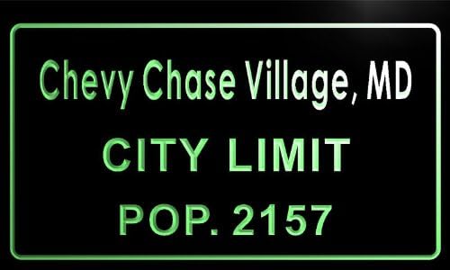 t76679-g Chevy Chase Village, MD City Limit POP. 2157 Indoor Neon Sign