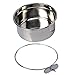 Pet Dog Stainless Steel Coop Cups with Clamp Holder - Detached Dog Cat Cage Kennel Hanging Bowl,Metal Food Water Feeder for Small Animal Ferret Rabbit (Large)