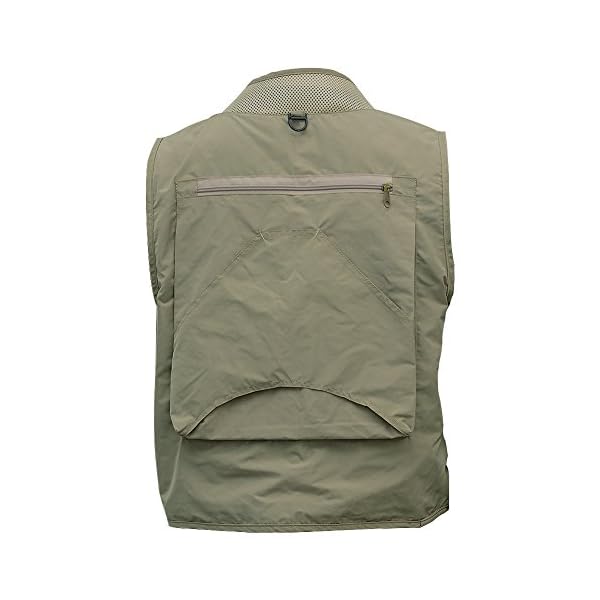 Isafish-Fly-Fishing-Vest-Mens-Multifunction-Pockets-Waistcoat-Jacket-Mesh-Breathable-Quick-Dry-Travels-Sports-Outdoor-Vest-L-Khaki