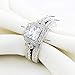 Newshe Women Wedding Engagement Ring Set 925 Sterling Silver Vintage Princess White AAA Cz Size 5-10