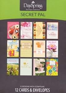Amazon.com : Boxed Cards Secret Pal [12 Ct with Envelopes - Scripture - All Occasion] : Office ...