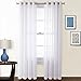 NICETOWN White Voile Textured Sheer Curtains, Grommet Top Medium Length 63