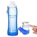 RockBirds S3 Collapsible Water Bottle, BPA-Free, FDA Approved Foldable Silicone Sports Water Bottle17Oz Blue