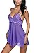 Avidlove Halter Lace Babydoll Lingerie Chemise See-through Irregular Length Dress