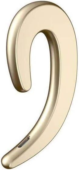 Ear Hook Wireless Earphone, Single Wireless Ear-Hook Bluetooth Headphones Earphones, Non Ear Plug Headset with Mic (Gold)