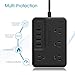 Power Strip with 4 USB Ports 4 Outlets, Maxcio Desktop Charging Station with 10A 5 ft Extension Cord Multi Outlets Extender Plug for Cruise Ship, Dorm Room, Home & Office, Black