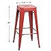 Furmax 30 Inches Metal Bar Stools Bar Height High Backless Stools Indoor Outdoor Stackable Kitchen Stools Set of 4 (Red)