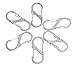 MINI SKATER 1.5 Inch S Shape Clip Hook Hanging Buckle Iron Double Spring Gate Keyring Keychain Snap Lock with A Steel Ring for Outdoor Hiking Survival Camping Traveling,6PCS (Silver)