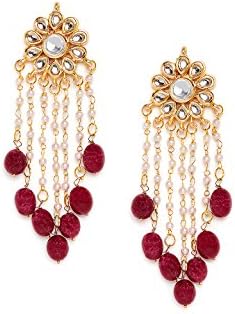 Indian Gold Tone Kundan Earring Traditional Wedding Wear Earring Set Jewelry