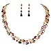 EVER FAITH Full Zircon Party Layer Tear Drop Necklace Earrings Set
