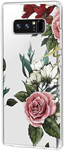 Samsung Galaxy Note 8 Case, TPU Silicon Flexible Slim Fit Soft Clear Edge Cute for Women Girl Bumper Flower Floral Shock Absorber Anti-Scratch Case For Samsung Galaxy Note 8