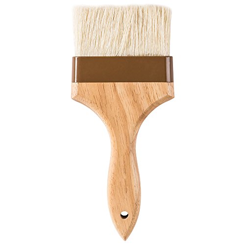 4-Inch Pastry Brush with Boar Bristles and Lacquered Hardwood Handle, Basting BBQ Marinade Brush, Kitchen / Cooking Brushes