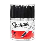 Sharpie Fine Point Permanent Marker, Black (Canister with 36 Pens) - 35010