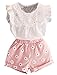 Happy Town Toddler Kids Baby Girls Outfits Clothes T-Shirt Blouse Tops and Floral Shorts Pants Suit 2PCS Set (4T, Pink)