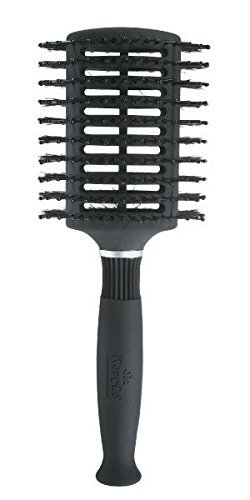 KARECO OVAL VENT BRUSH, DUAL NATURAL BOAR BRISTLES AND SOFT NYLON BALL TIPPED PINS, VENTED, ERGONOMIC GRIP