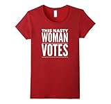 Women's This Nasty Woman Votes - Hillary Clinton T-shirt - Democrat XL Cranberry
