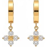 Dangle Earrings for Women 18K Gold Plated,Sunflower Design with Pearl and Cubic Zirconia,Hypoallergenic Ear Wires, Lightweight Bohemian Ocean Jewelry