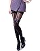 HDE Women's Cute Tattoo Print Stockings Novelty Design Sheer Tights Pantyhose (Black Mock Bow)