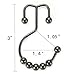 Amazer 12 Pcs Double Bronze Shower Curtain Hooks, Rust-Resistant Stainless Steel, Oil Rubbed Bronze Finish