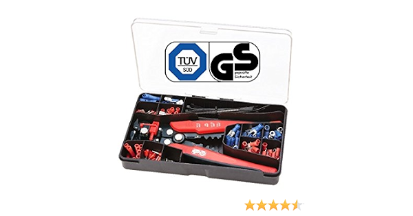 ALICATE DE CRIMPAR ELECTRICO SET ESTUCHE CON 230 TERMINALES FASTON PUNTERAS  PELACABLE CABLE UNIONES EMPALMES PELADORA : Amazon.es: Bricolaje y  herramientas