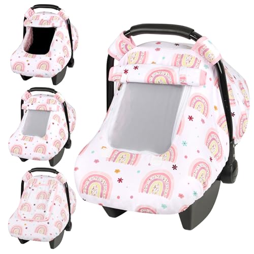 Pea Baby Car Seat Cover Rainbow Floral