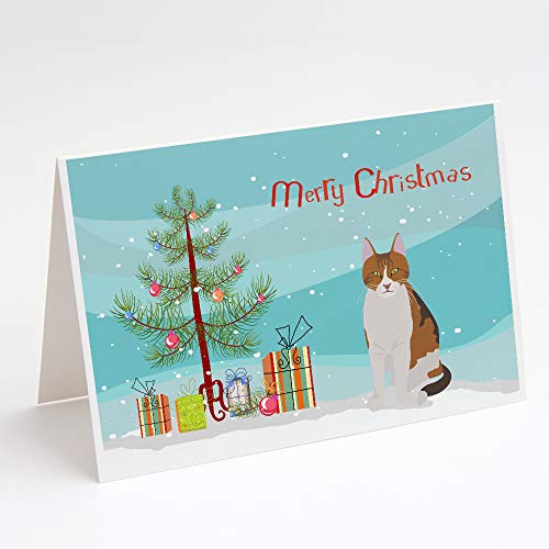 Caroline's Treasures CK4740GCA7P Aegean Cat Merry Christmas Greeting Cards and…