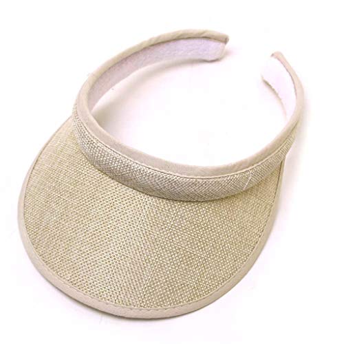 KESEELY Unisex Empty Top Hats Sunscreen Straw Cap Sun Protect Baseball Topee Outdoor Hat Beige