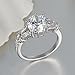 Psiroy 925 Sterling Silver Created White Topaz Filled Split Shank Band Cocktail Ring