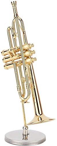 Miniature Trumpet, Mini Trumpet Model Musical Instrument Models Ornament Dollhouse Delicated Golden Musical Craft Gifts Home Decor Ornaments