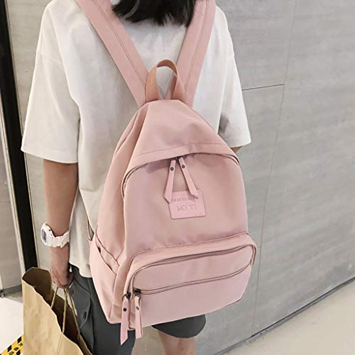 Excursion Sports Solid Color Zipper Backpack for Women, Girls Student Large Capacity Schoolbag Shoulder Bag, Lightweight Street Travel Camping Rucksack Satchel Daypacks