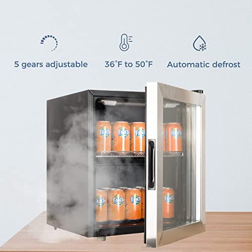 Advanics Auto Defrost Beverage Cooler Refrigerator, 60 Can Mini Drink
