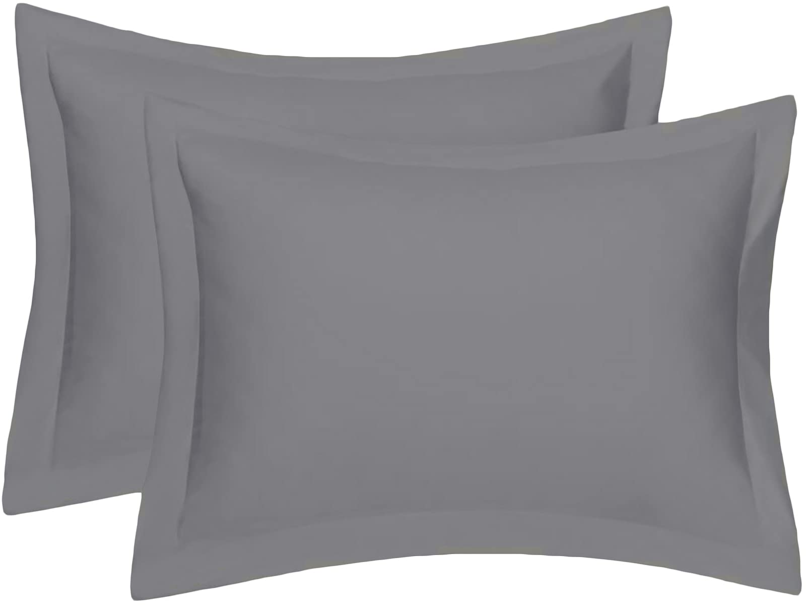 Oxford Pillow Cases 2 Pack Soft Luxury Bedroom Pillow Cover Pair (Grey)