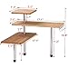 Yaheetech 3-Tier Corner Storage Shelf Organizer Bamboo Corner Shelves Storage Unit Kitchen/Bathroom Space Saving 3 Shelves w/4 Hooks Natural